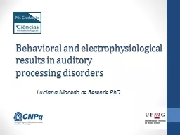 Behavioral and electrophysiological results in auditory