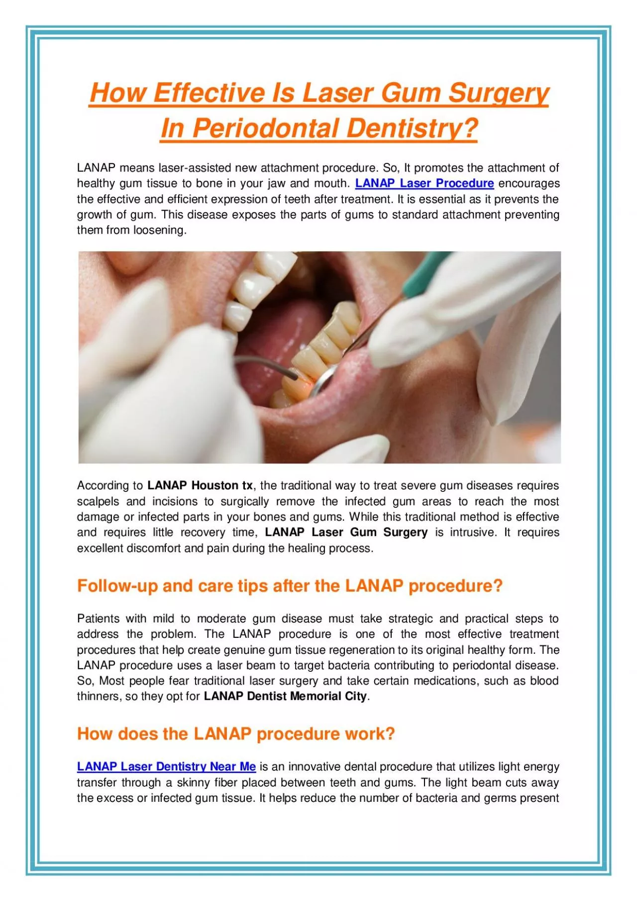 How Effective Is Laser Gum Surgery In Periodontal Dentistry?
