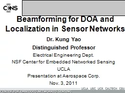 Beamforming for DOA and Localization in Sensor Networks