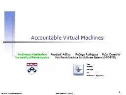 1 Accountable Virtual Machines