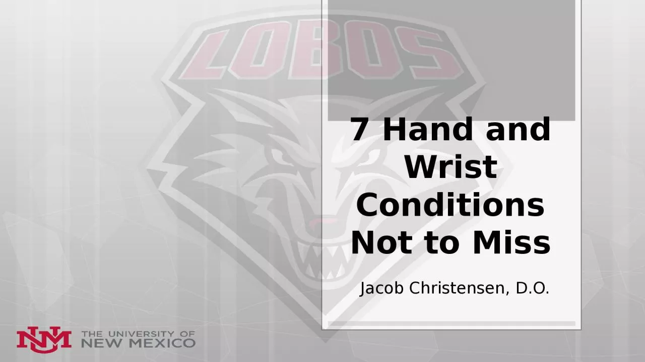 7 Hand and Wrist Conditions