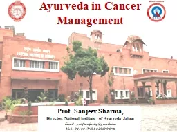 Ayurveda  in  Cancer Management