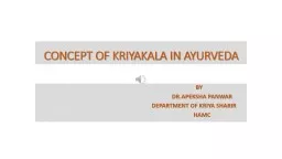 CONCEPT OF KRIYAKALA IN AYURVEDA