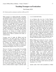 Journal of Biblical Ethics in Medicine – Volume 5, Number 3