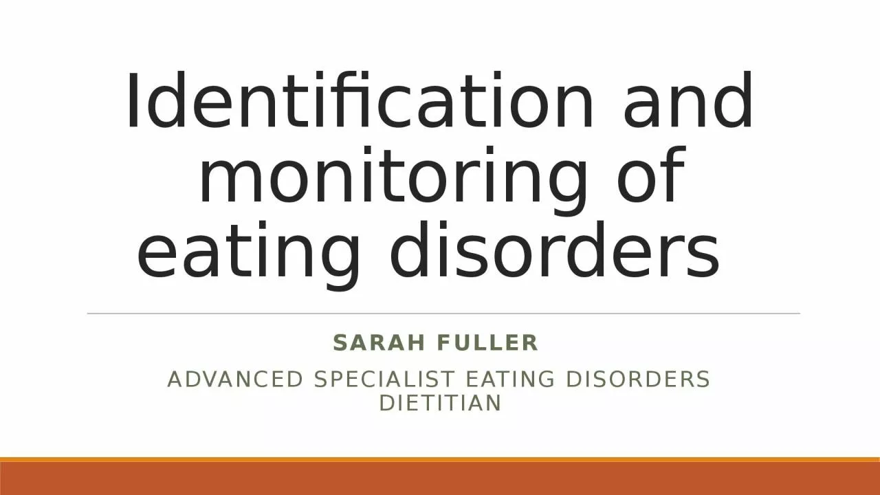 PPT-Identification and monitoring of eating disorders