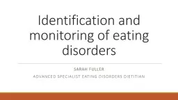 Identification and monitoring of eating disorders