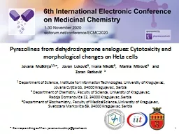 1 Pyrazolines from dehydrozingerone analogues: Cytotoxicity and morphological changes on HeLa