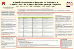 A Faculty Development Program for Bridging the Physical and Life Sciences in Undergraduate Educatio
