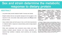 Sex and strain determine the metabolic response to dietary protein