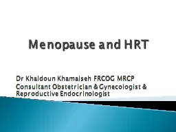 Menopause and HRT Dr  Khaldoun