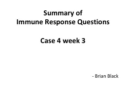 Summary of  Immune Response Questions