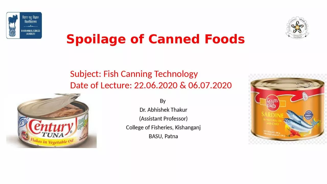 Spoilage of Canned Foods