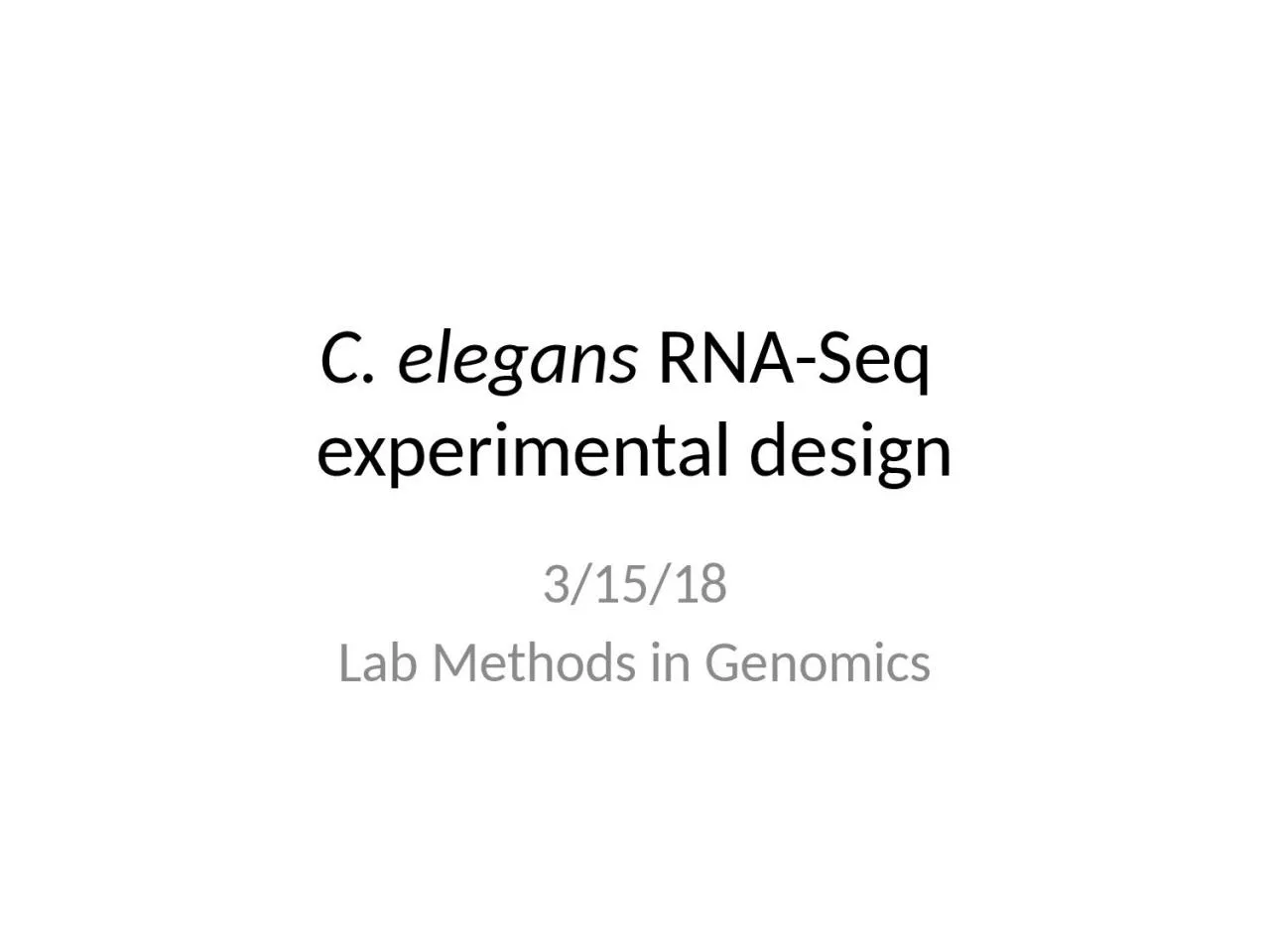 PPT-C. elegans RNA- Seq