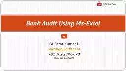 Bank Audit Using  Ms -Excel