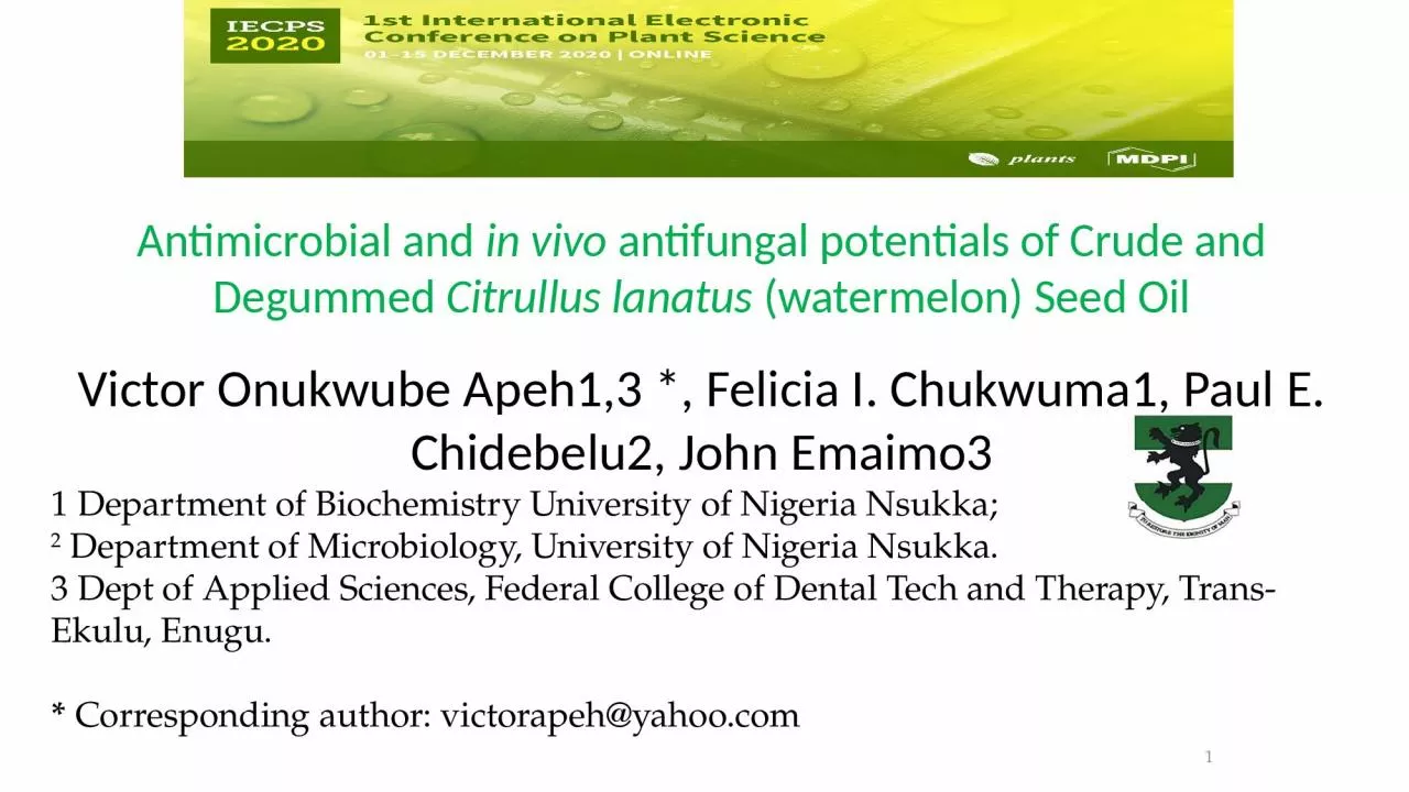 PPT-Antimicrobial and in vivo