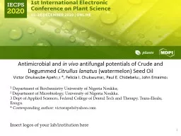 Antimicrobial  and  in vivo