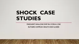 SHOCK  Case Studies Margaret Avallone DNP RN CCRN-K, CNE