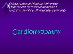 Cardiomyopathy Odesa National Medical University
