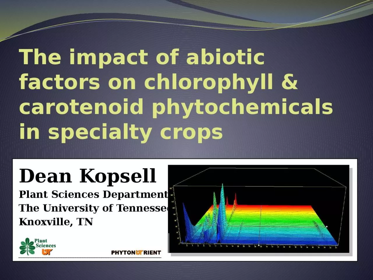 PPT-The impact of abiotic factors on chlorophyll & carotenoid phytochemicals in specialty