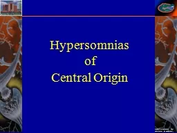 Hypersomnias   of  Central