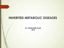 INHERITED METABOLIC DISEASES