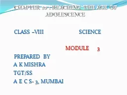 CLASS –VIII                        SCIENCE