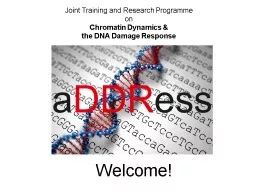 Welcome! Joint Training and Research Programme