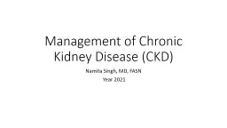 Management of Chronic Kidney Disease (CKD)