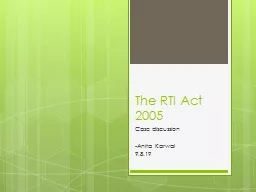 The RTI Act 2005 Case discussion