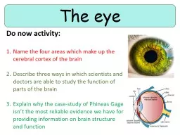 The eye Do now activity: