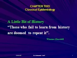 CHAPTER TWO Classical  Epidemiology