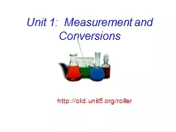 Unit 1:  Measurement and Conversions