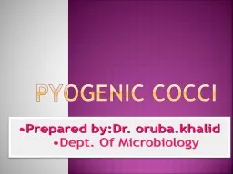 Pyogenic cocci Lecture 1