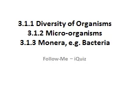 PPT-3.1.1 Diversity of Organisms