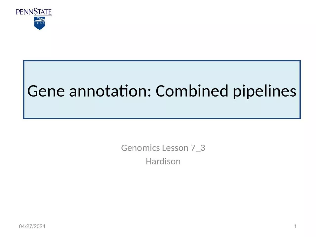 PPT-Gene annotation: Combined pipelines