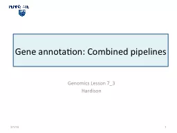 Gene annotation:  Combined pipelines