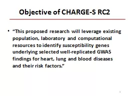 PPT-Objective of CHARGE-S RC2