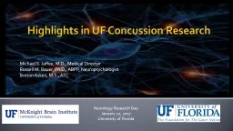 Highlights in UF Concussion Research