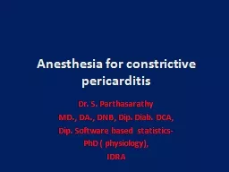 Anesthesia for constrictive