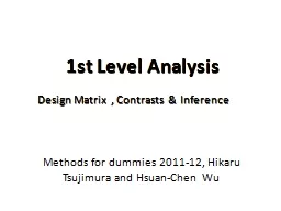 1st  Level   Analysis Methods for dummies 2011-12,