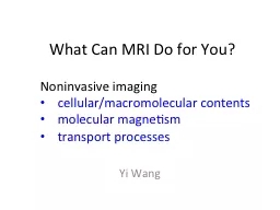 What Can MRI  Do for You?