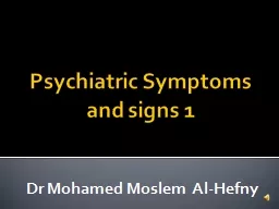 Psychiatric Symptoms  and signs 1