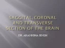 SAGGITAL, CORONAL AND TRANSVERSE SECTION OF THE BRAIN