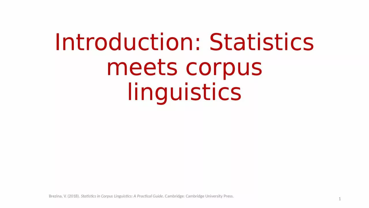 Introduction: Statistics meets corpus linguistics