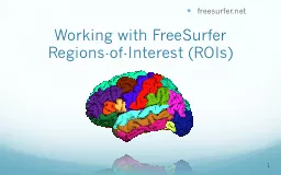 Working with  FreeSurfer