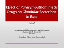 Effect of Parasympathomimetic