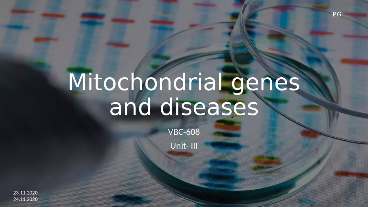 PPT-Mitochondrial genes and diseases