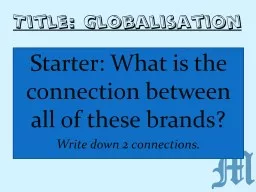 Title: Globalisation Starter: What is the connection between all of these brands?