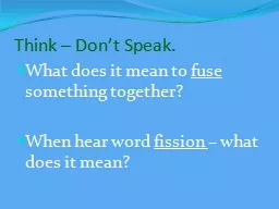 Think – Don’t Speak.