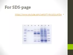 For SDS-page  https:// www.youtube.com/watch?v=b-1dXzU4iOw